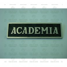 Placa para Condomínio Identificação da Academia em Alumínio Tam. 6,5x22,5 cm