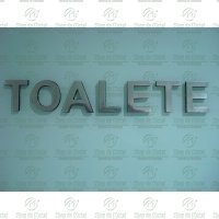 Letras para Identificação do Toalete em Alumínio Tam. 6 cm, o valor é da palavra TOALETE