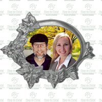 Foto em Porcelana dupla Colorida  com a Moldura em Alumínio Tam.8x10