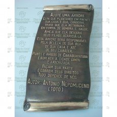 Placa Cemitério Bronze Envelhecido Tam.50x26