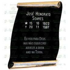 Placa para Cemitério em Alumínio com nome e texto até 53 letras Tam.38x26 cm