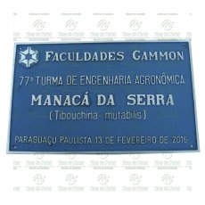 Placa da Árvore para Formatura, em Alumínio, Tam. 25x40 cm