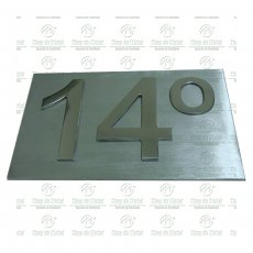 Placa para Sinalização do Andar em Alumínio Polido e Base Escovada Tam.10x15 cm
