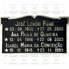 Placa para Jazigo em Alumínio Tam.17x29 cm