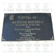 Placa para Inauguração em bronze fundido, Tam. 45x60 cm