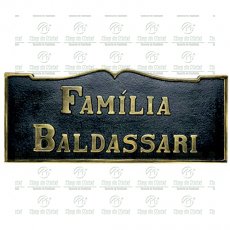 Placa da Família para Túmulo em Alumínio Tam.15x36 cm