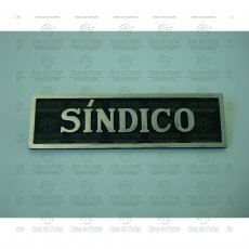 Placa para Condomínio Identificação da Sala do Síndico em Alumínio Tam. 6,5x22,5 cm