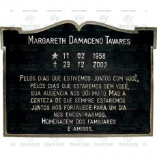 Placa para Túmulo em Bronze com nome e texto até 186 letras Tam.30x40 cm