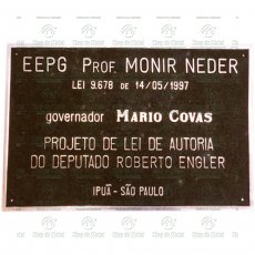 Placa Comemorativa em Alumínio Tam. 40x50 cm