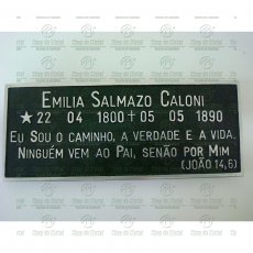 Placa para Cemitério em Alumínio Texto Tam.12x30 cm