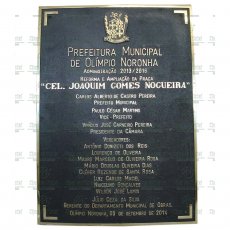 Placa para Inauguração em bronze fundido, Tam. 55x80 cm