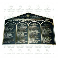 Placa para Formatura em bronze fundido, Tam. 80x110 cm