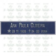 Placa Padrão do Cemitério Jardim das Oliveiras Franca S/P Alumínio Tam.5x25