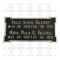 PLACA PARA TÚMULO EM BRONZE COM 2 NOMES TAM.13X27CM