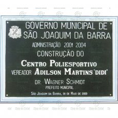 Placa para Inauguração em Alumínio Tam. 75x95 cm