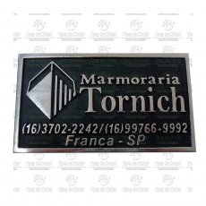 PLACA PARA TÚMULO EM BRONZE COM A LOGOMARCA DA MARMORARIA TAM. 8X14CM