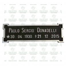 PLACA PARA TÚMULO EM BRONZE COM 1 NOME TAM. 8,5X27CM