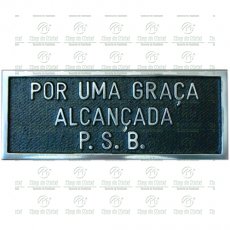 Placa da Graça Alcançada em Aluminio Tam.7x18 cm