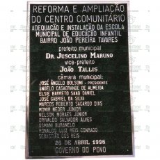 Placa para Inauguração em Alumínio fundido, Tam. 60x40 cm