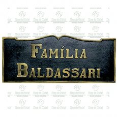 Placa da Família em Bronze para Túmulo Tam.15x36 cm