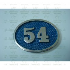 Placa para numeração das Vagas nas Garagens em Alumínio kit com 48 peças Tam.9x12 cm