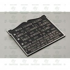 Placa para Túmulo em Alumínio com 3 nomes e texto até 100 letras Tam. 22x28 cm
