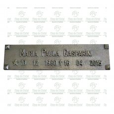 PLACA PARA TÚMULO EM BRONZE COM 1 NOME TAM. 7X28,5CM