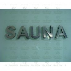 Letras para Identificação da Sauna Alumínio Tam. 6 cm, valor da palavra SAUNA