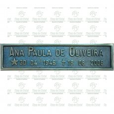 Placa para Cemitério em Bronze fundido Tam. 6x25 cm