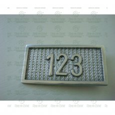 Placa para Numeração do Apto em Alumínio Tam.5x10 cm