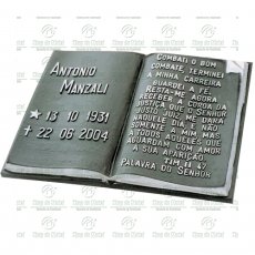 BÍBLIA PARA TÚMULO EM ALUMÍNIO SHOP DO METAL COM TEXTO TAM. 29X38 CM