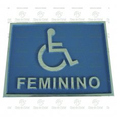 Placa Sinalização para Acessibilidade Banheiro em Alumínio Tam. 15x19,5 cm