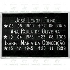 PLACA PARA JAZIGO EM ALUMÍNIO SHOP DO METAL TAM.16X30 CM