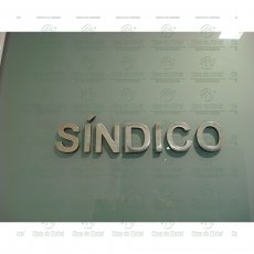 Letras para Identificação da Sala do Síndico Alumínio Tam.6 cm, Valor da palavra SÍNDICO