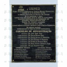 Placa para Inauguração em bronze fundido, Tam. 80x62 cm