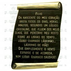 PLACA PARA TÚMULO EM BRONZE COM TEXTO ATÉ 220 LETRAS TAM.38X26 CM