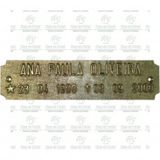 Placa para Cemitério em Bronze Tam. 6,5x26,5 cm