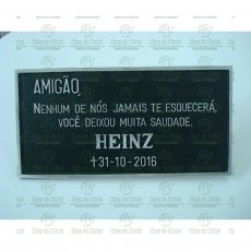 Placa para Túmulo de Animais de estimação em Alumínio Tam. 15x30 cm