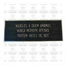 Placa para mensagens em alumínio fundido no tamanho 12 x 30 cm