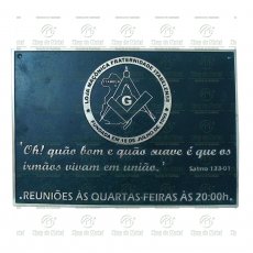 PLACA MAÇONARIA COMEMORATIVA