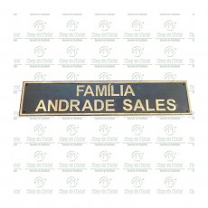 PLACA PARA IDENTIFICAR O JAZIGO DAS FAMÍLIAS, CONFECCIONADA EM BRONZE EM DIVERSOS TAMANHOS