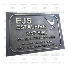 PLACA EM BRONZE PARA DAR NOME A NAVIOS.