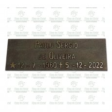 Placa padrão para o cemitério Gethsêmani em São Paulo