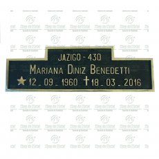 Placa para Cemitério Campal de Varginha M.G.Padrão Bronze Tam. 9,5x31 cm