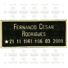 Placa para Cemitério em Bronze Tam.10x24 cm