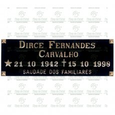 Placa para Jazigo em Bronze com nome e texto até 23 letras Tam.10x30 cm