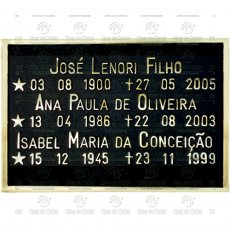 PLACA PARA JAZIGO EM BRONZE SHOP DO METAL TAM.16X30 CM