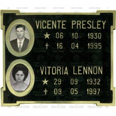 Placa para Lápides em Bronze com fotos 6x8 Preto e Branco Tam. 24x29 cm