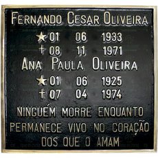 Placa para Sepultura em Bronze com texto Tam. 24x25 cm