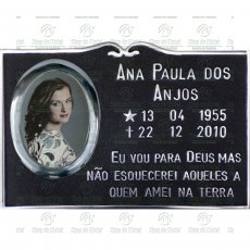 Placa para Túmulo em Alumínio com 1 foto 8x10 Colorida texto Tam.20x30 cm